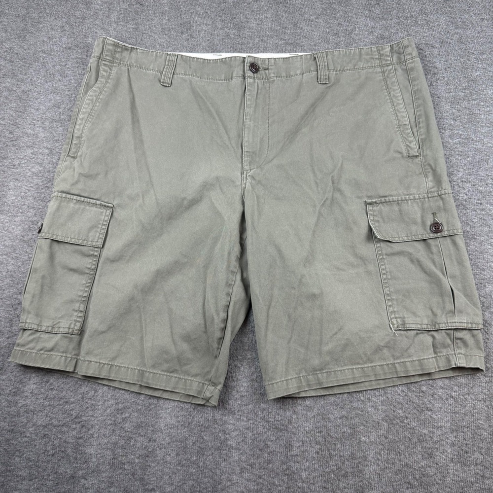 Dockers Cargo Shorts Men's 42 Green Olive Cotton Twill Casual Multi Pocket